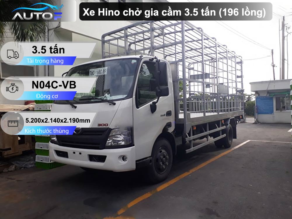 Xe Hino chở gia cầm 3.5 tấn (196 lồng)